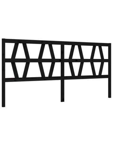 Giroletto con Testiera Nero 200x200 cm in Legno Massello