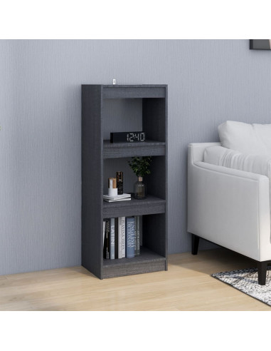 Libreria/Divisorio Grigio 40x30x103,5 cm Legno Massello di Pino