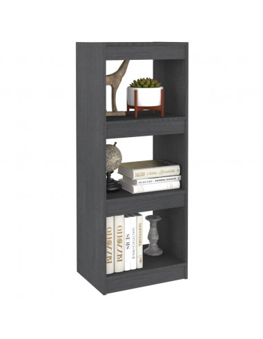 Libreria/Divisorio Grigio 40x30x103,5 cm Legno Massello di Pino