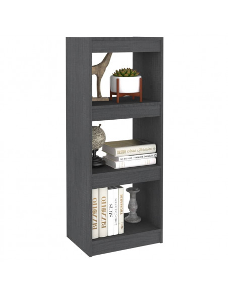 Libreria/Divisorio Grigio 40x30x103,5 cm Legno Massello di Pino