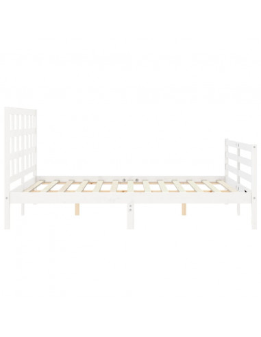 Giroletto con Testiera Bianco King Size in Legno Massello