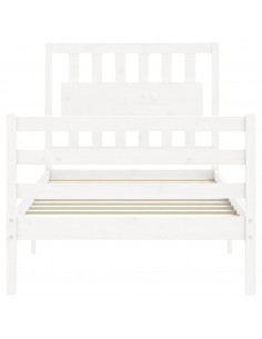 Giroletto con Testiera Bianco Single in Legno Massello 2