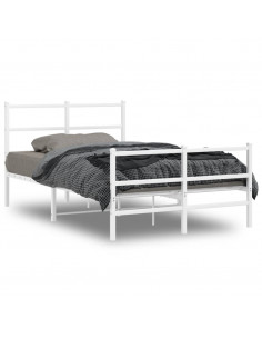 Giroletto con Testiera e Pediera Metallo Bianco 120x200 cm 2