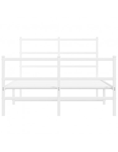 Giroletto con Testiera e Pediera Metallo Bianco 120x200 cm