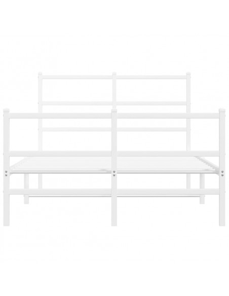Giroletto con Testiera e Pediera Metallo Bianco 120x200 cm