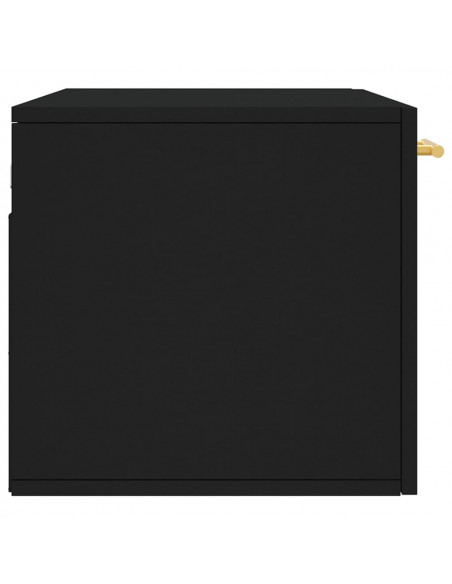 Mobile a Parete Nero 80x36,5x35 cm in Legno Multistrato