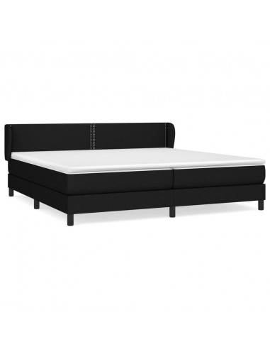 Giroletto a Molle con Materasso Nero 200x200 cm in Tessuto