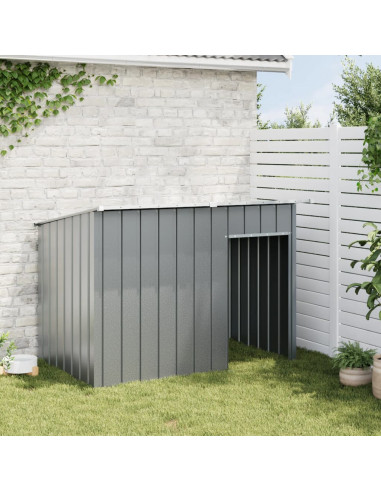 Casetta Cani con Tetto Antracite 153x91x110 cm Acciaio Zincato