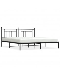 Giroletto con Testiera in Metallo Nero 200x200 cm 2