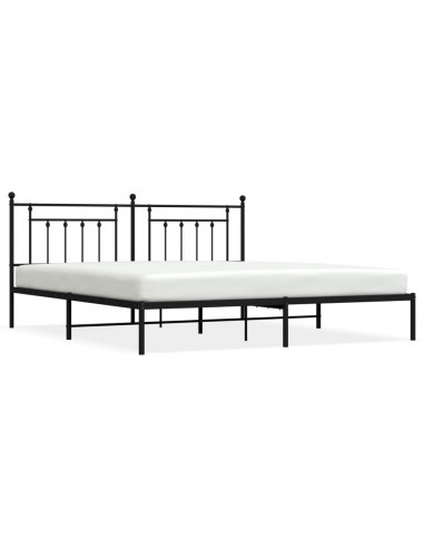 Giroletto con Testiera in Metallo Nero 200x200 cm