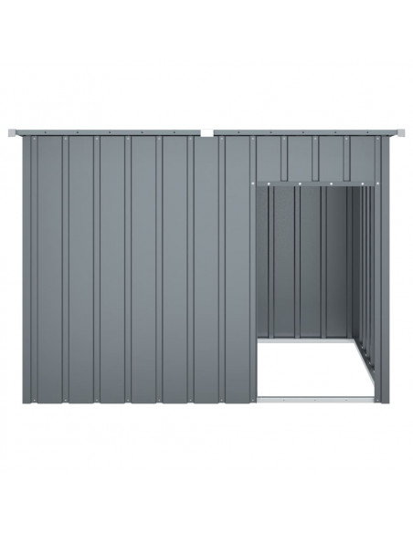 Casetta Cani con Tetto Antracite 153x91x110 cm Acciaio Zincato