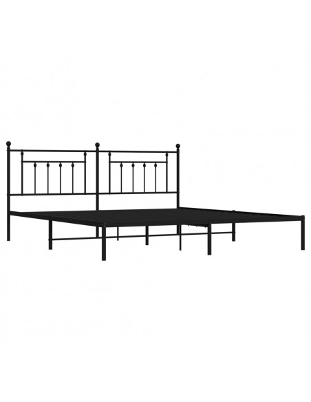 Giroletto con Testiera in Metallo Nero 200x200 cm
