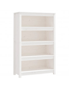 Libreria Bianca 80x35x126 cm in Legno Massello di Pino 2