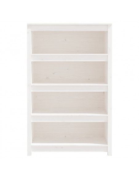 Libreria Bianca 80x35x126 cm in Legno Massello di Pino