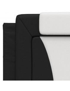 Letto con Materasso Nero e Bianco 100x200 cm in Similpelle 2