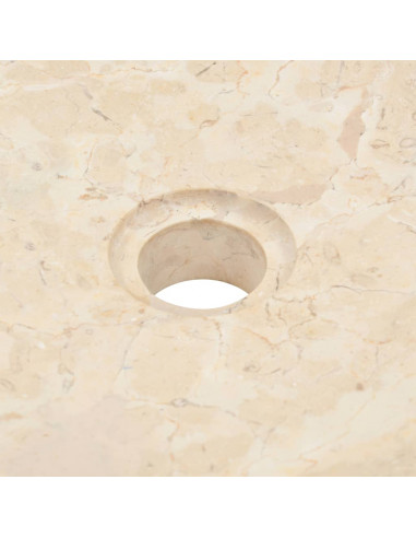 Armadietto da Bagno in Legno di Teak con Lavabo in Marmo Crema