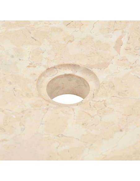 Armadietto da Bagno in Legno di Teak con Lavabo in Marmo Crema