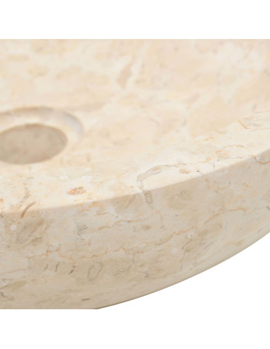 Armadietto da Bagno in Legno di Teak con Lavabo in Marmo Crema