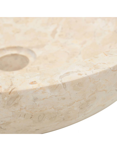 Armadietto da Bagno in Legno di Teak con Lavabo in Marmo Crema
