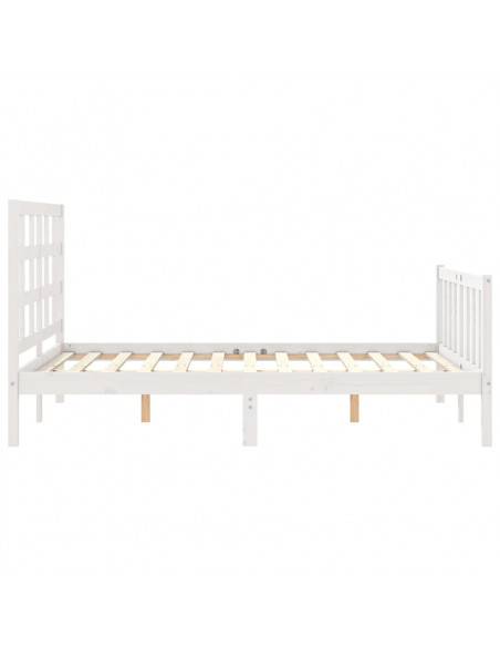 Giroletto con Testiera Bianco 120x200 cm in Legno Massello