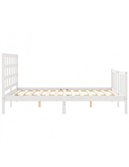 Giroletto con Testiera Bianco 160x200 cm Legno Massello