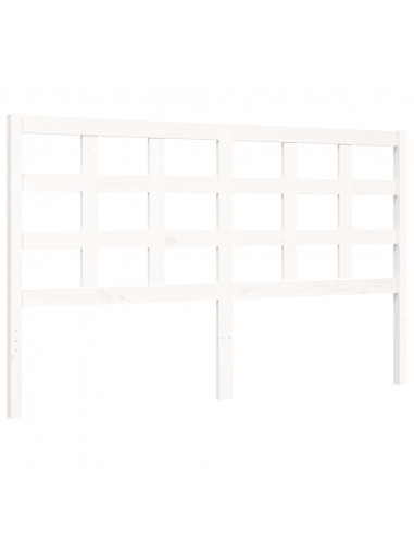 Giroletto con Testiera Bianco 160x200 cm Legno Massello