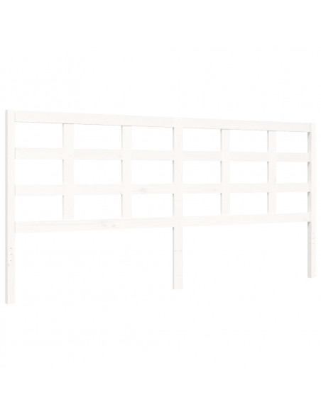 Giroletto con Testiera Bianco 200x200 cm in Legno Massello