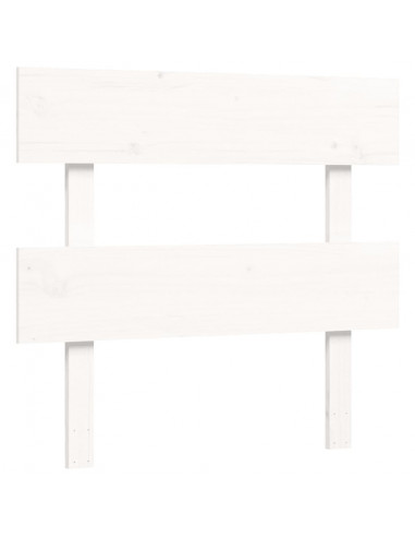 Giroletto con Testiera Bianco Single in Legno Massello