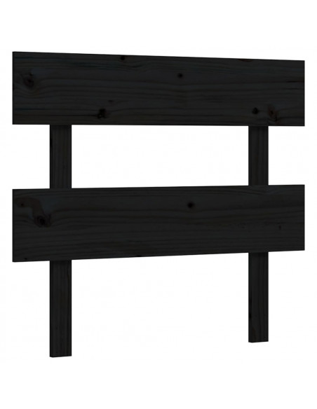 Giroletto con Testiera Nero 100x200 cm in Legno Massello