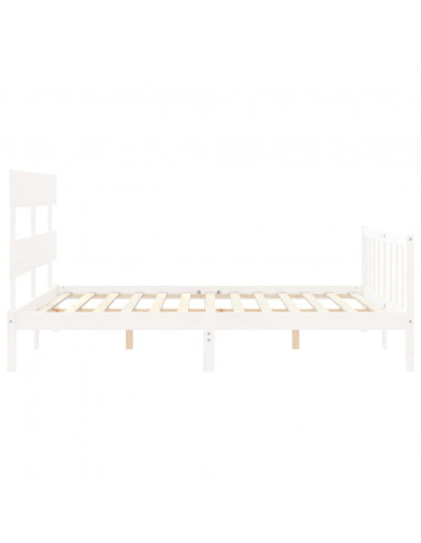 Giroletto con Testiera Bianco 160x200 cm Legno Massello