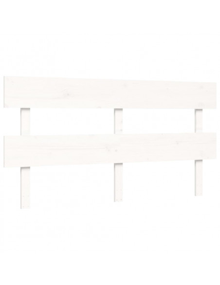 Giroletto con Testiera Bianco 160x200 cm Legno Massello