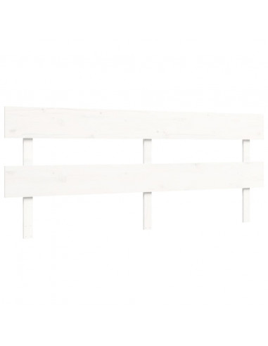 Giroletto con Testiera Bianco 200x200 cm in Legno Massello