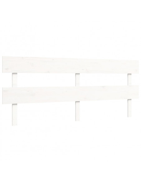 Giroletto con Testiera Bianco 200x200 cm in Legno Massello