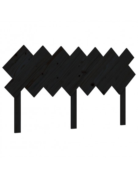 Giroletto con Testiera Nero 140x190 cm in Legno Massello