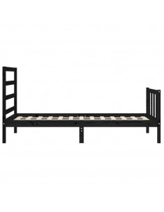 Giroletto con Testiera Nero Small Single in Legno Massello 2