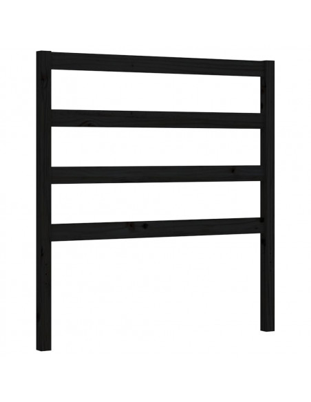 Giroletto con Testiera Nero Small Single in Legno Massello