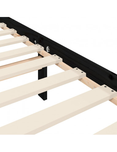 Giroletto con Testiera Nero Small Single in Legno Massello