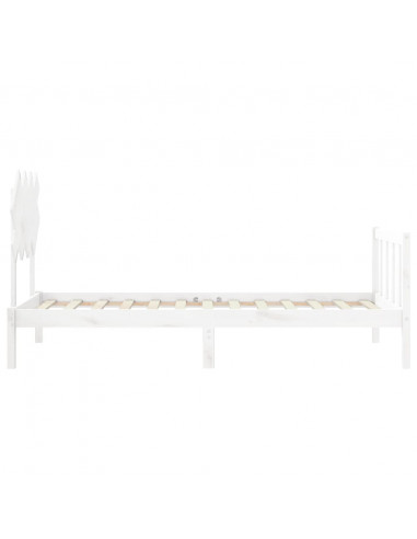 Giroletto con Testiera Bianco Single in Legno Massello