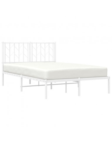 Giroletto con Testiera in Metallo Bianco 120x200 cm