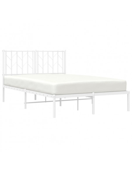 Giroletto con Testiera in Metallo Bianco 120x200 cm
