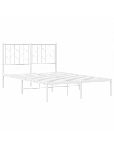 Giroletto con Testiera in Metallo Bianco 120x200 cm