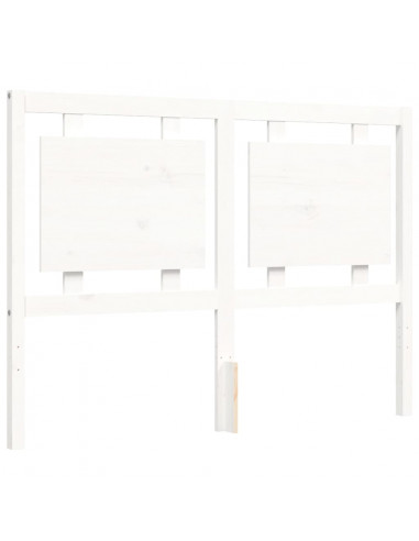 Giroletto con Testiera Bianco 140x190 cm in Legno Massello