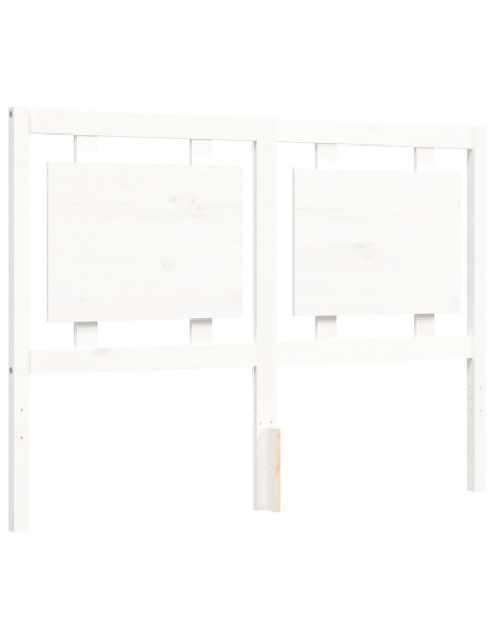 Giroletto con Testiera Bianco 140x190 cm in Legno Massello