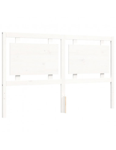 Giroletto con Testiera Bianco 160x200 cm Legno Massello