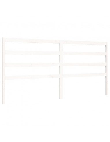 Giroletto con Testiera Bianco 200x200 cm in Legno Massello