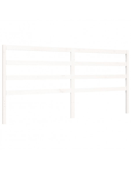 Giroletto con Testiera Bianco 200x200 cm in Legno Massello