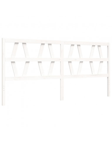 Giroletto con Testiera Bianco 200x200 cm in Legno Massello