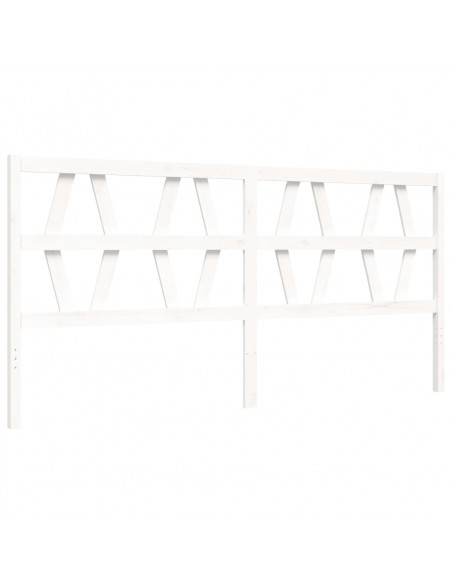 Giroletto con Testiera Bianco 200x200 cm in Legno Massello