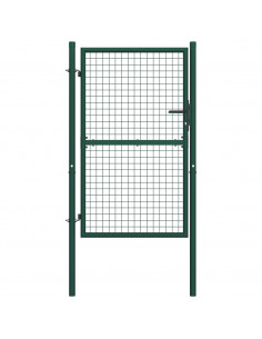 Cancello per Recinzione in Acciaio 100x200 cm Verde