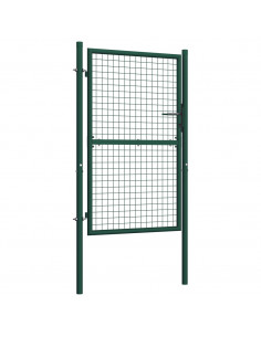 Cancello per Recinzione in Acciaio 100x200 cm Verde 2